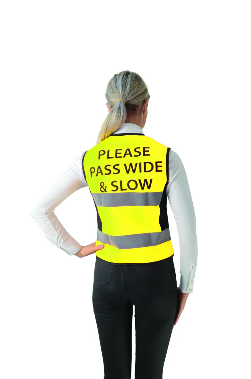 Hy Equestrian Please Pass Wide and Slow Waistcoat - Yellow/Black